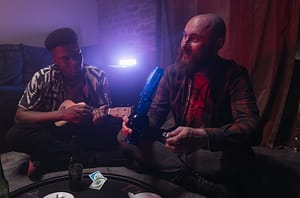 holding a bong
