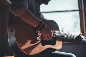 playing guitar