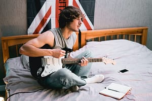 playing guitar
