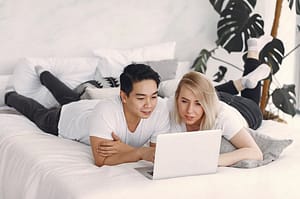 streaming on laptop