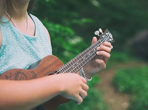 playing ukelele